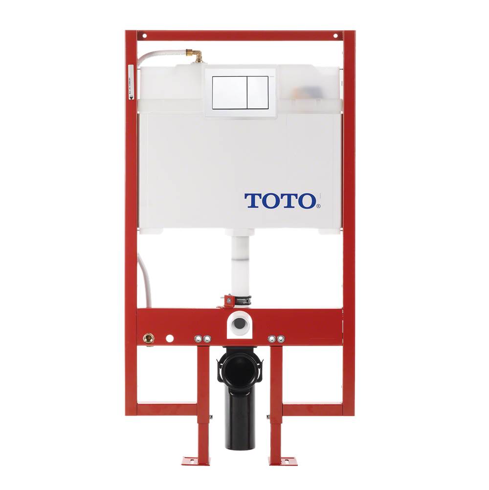 TOTO Toto® Duofit® In-Wall Dual Flush 0.9 And 1.6 Gpf Tank System Pex Supply Line And White Rectangular Push Plate