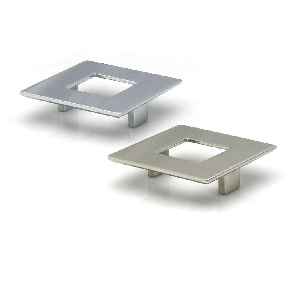 Topex Square Pull With Hole 64mm  Polished Satin Nickel