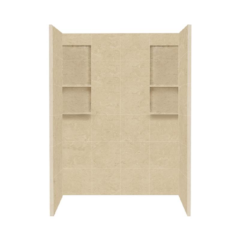 Transolid 60'' x 32'' x 80'' Solid Surface Shower Wall Surround in Almond Sky