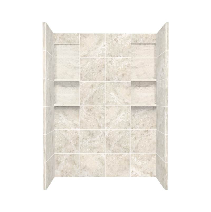 Transolid 60'' x 36'' x 80'' Solid Surface Shower Wall Surround in Silver Mocha