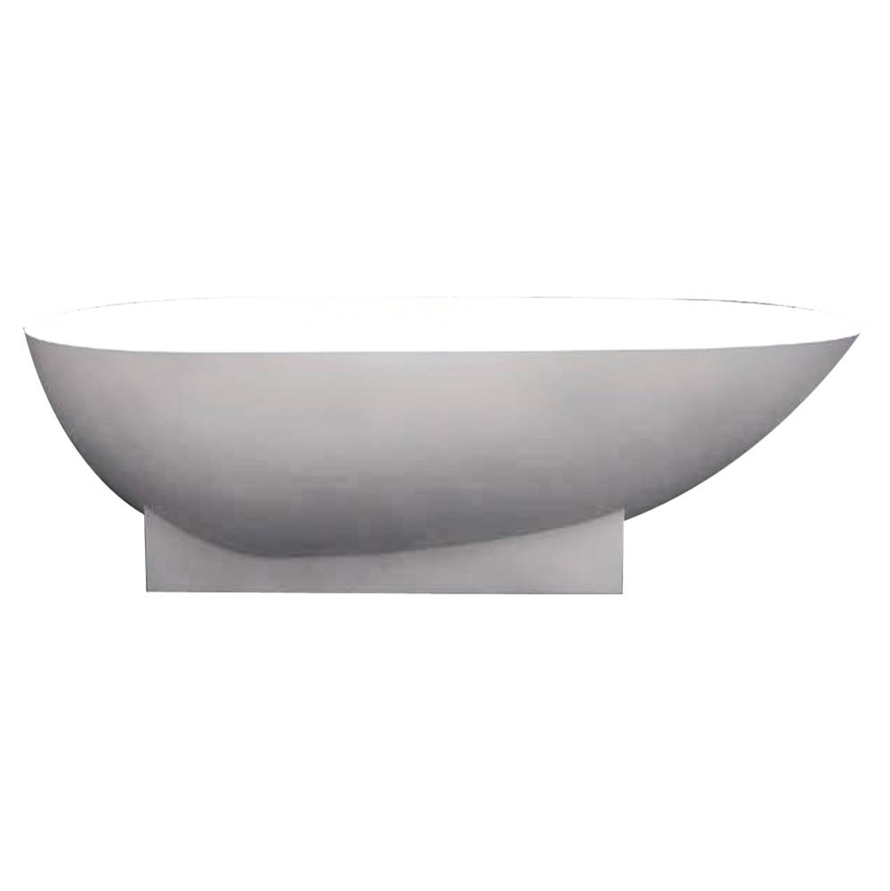 Transolid Shea 72-in L x 36-in W x 20-in H Resin Stone Freestanding Bathtub with center drain, in White