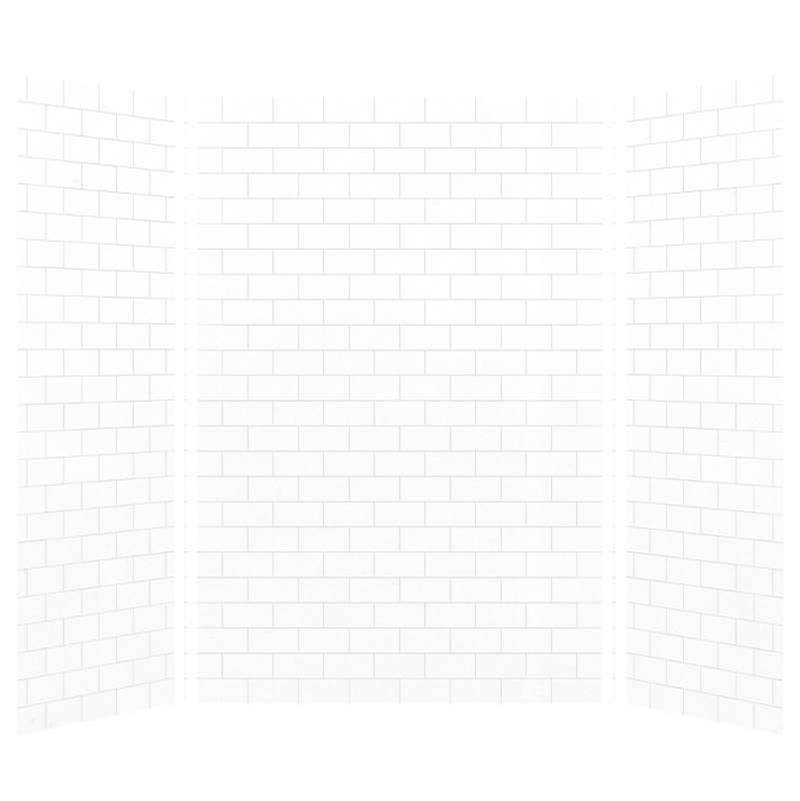Transolid SaraMar 36-In X 60-In X 96-In Glue to Wall 3-Piece Shower Wall Kit