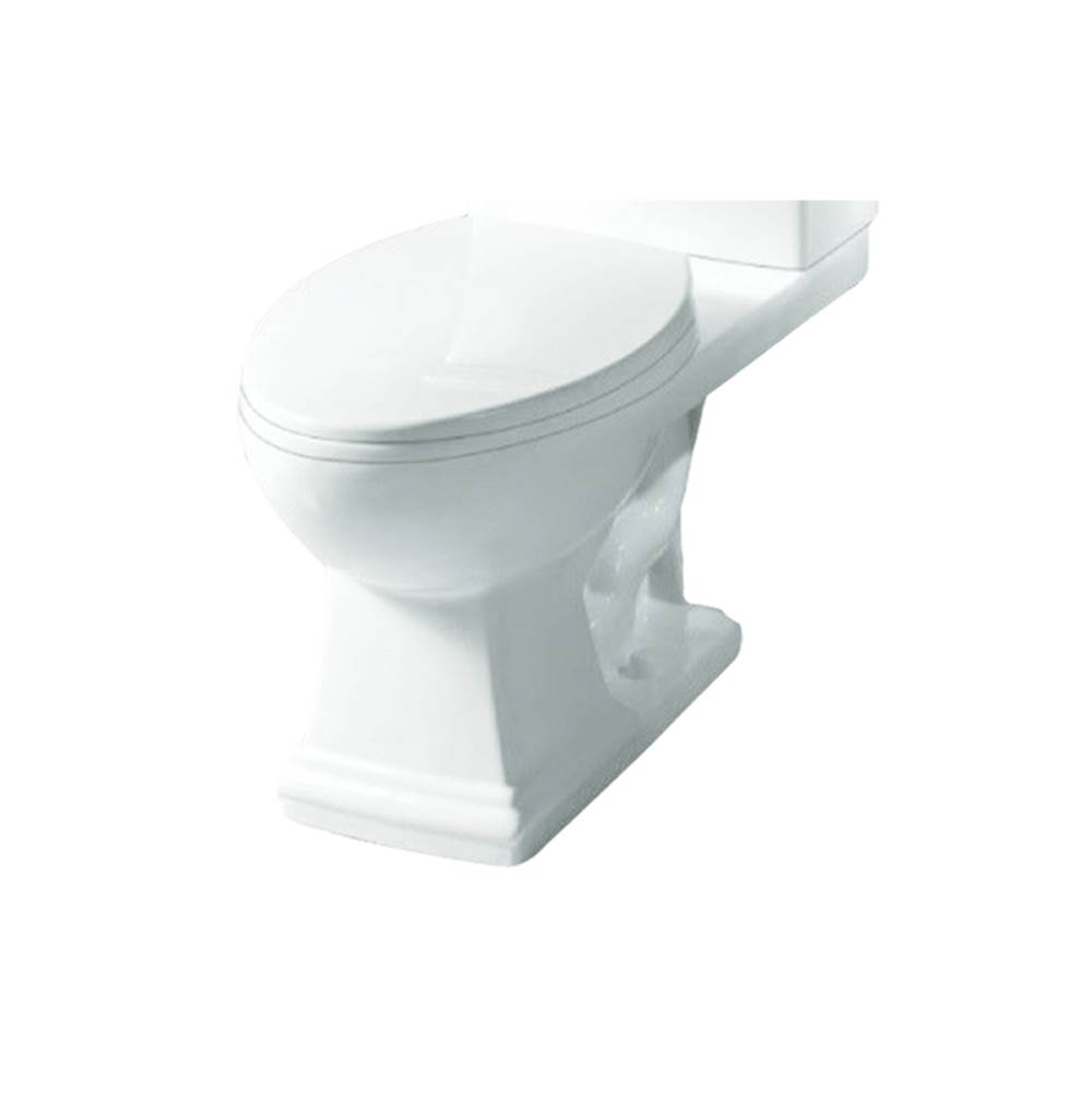 Transolid Avalon Elongated Vitreous China Toilet Bowl Only in White