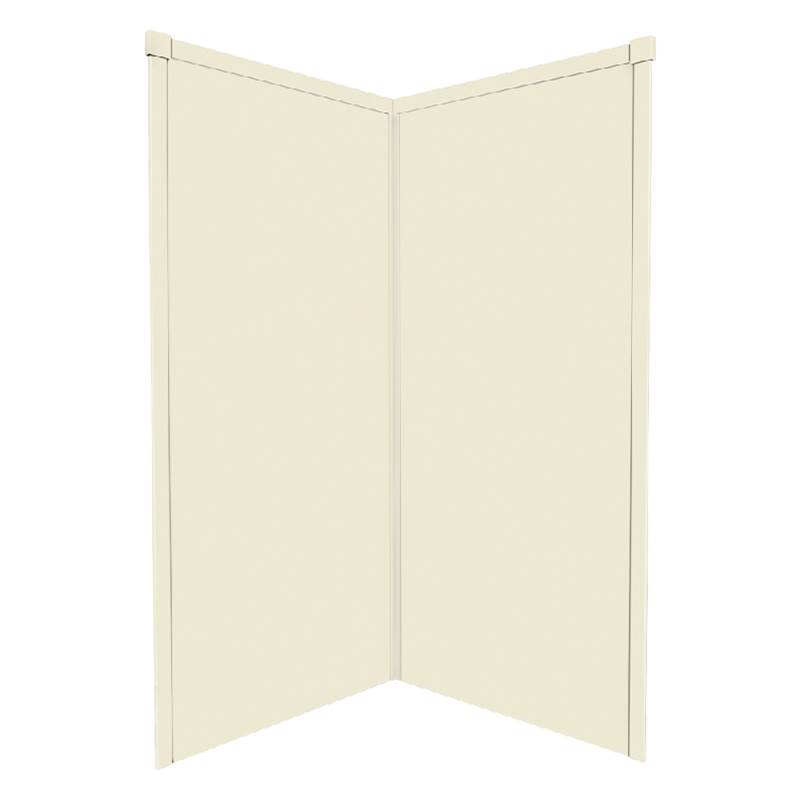 Transolid 36'' x 36'' x 72'' Decor Corner Shower Wall Kit in Biscuit