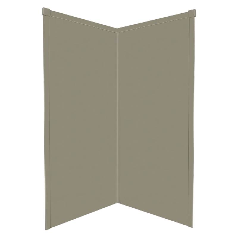 Transolid 38'' x 38'' x 72'' Decor Corner Shower Wall Kit in Peppered Sage