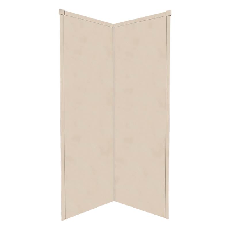 Transolid 38'' x 38'' x 96'' Decor Corner Shower Wall Kit in Sand Castle