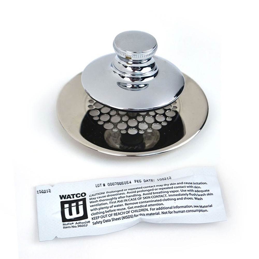 Watco Manufacturing Universal Nufit Pp Tub Closure - Silicone Chrome Plated Grid Strainer