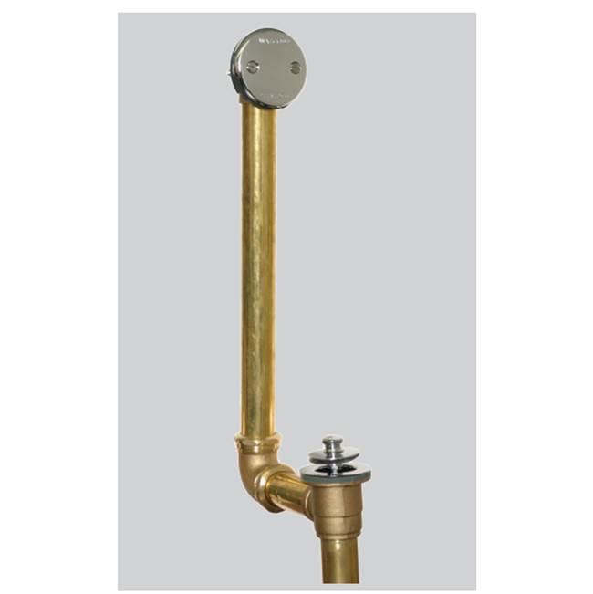 Watco Manufacturing Push Pull Direct Drain 2-Hole Bath Waste 17G Brass Brs Brushed Nickel