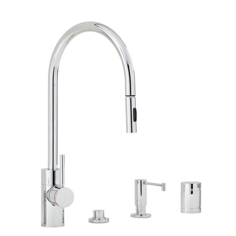 Waterstone Waterstone Contemporary PLP Pulldown Faucet - Lever Sprayer - 4pc. Suite