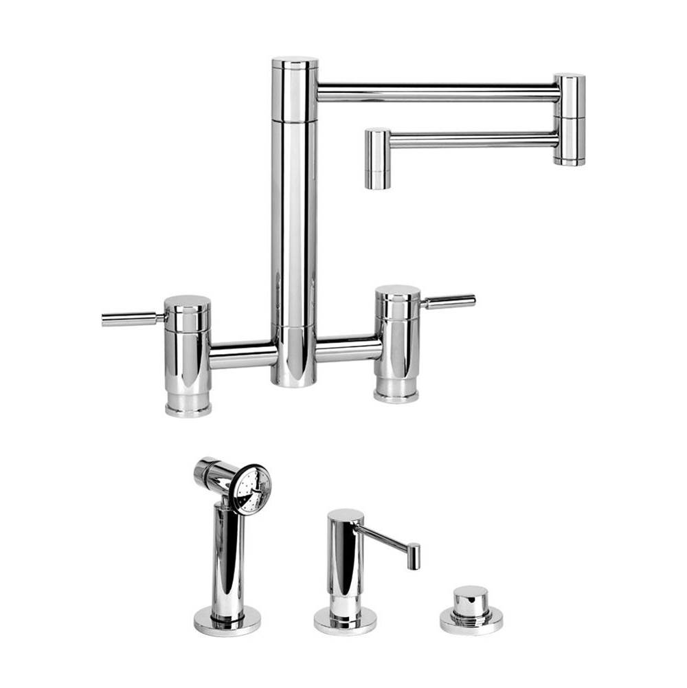 Waterstone Waterstone Hunley Bridge Faucet - 18'' Articulated Spout - 3pc. Suite