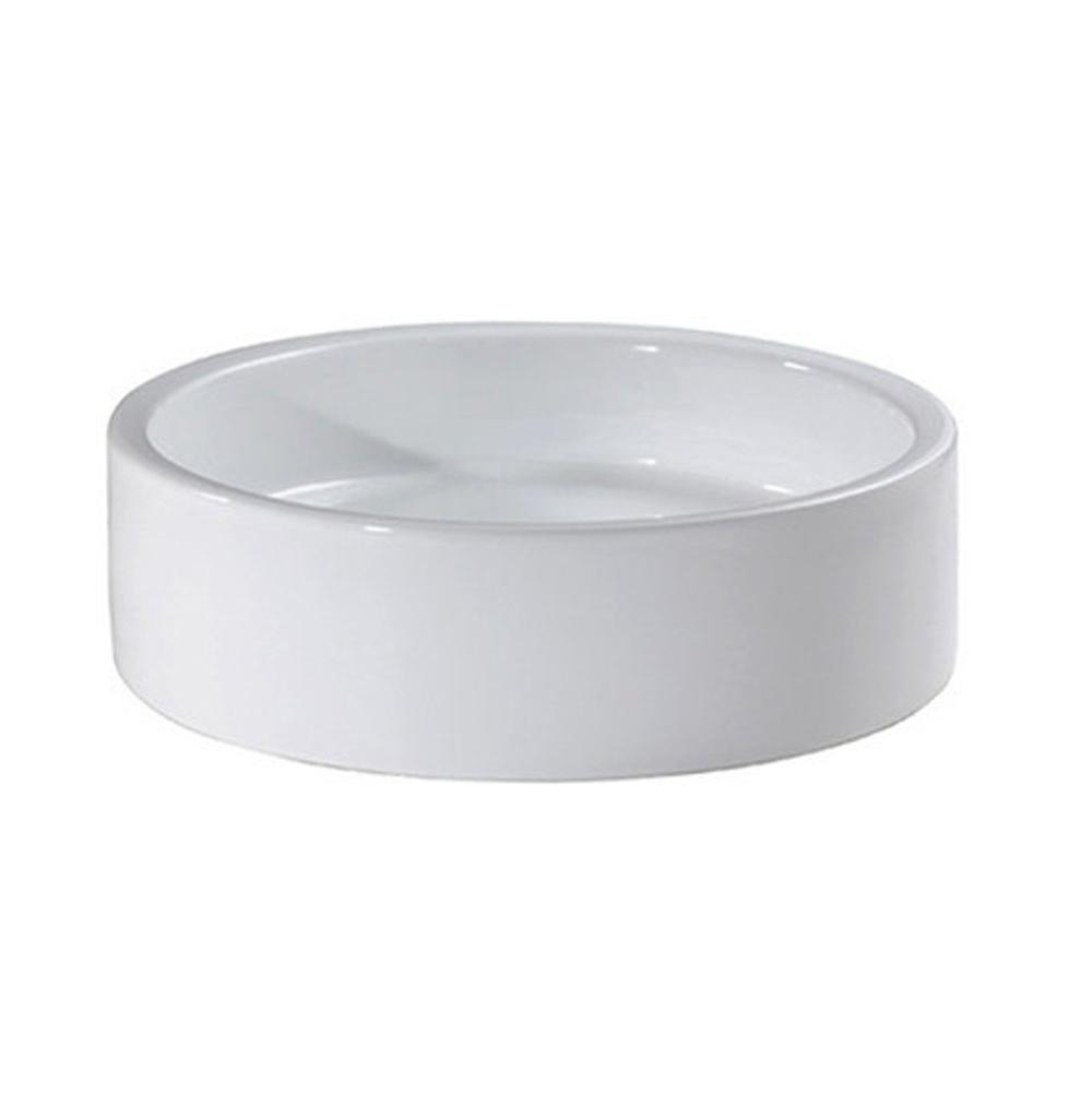 Ryvyr Vitreous China Cylindrical Vessel Sink - White